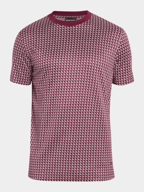 EMPORIO ARMANI Men's Contrast Triangle Crewneck T-Shirt