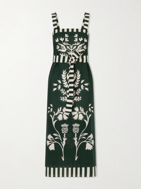 ERES Lakshya Belted Printed Cotton And Silk-blend Midi Dress