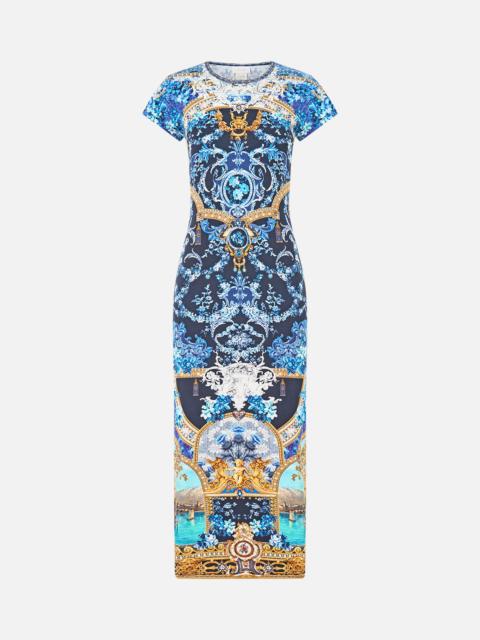 CAMILLA JERSEY TANK DRESS WITH CAP SLEEVES SWEET SACRÉ BLEU