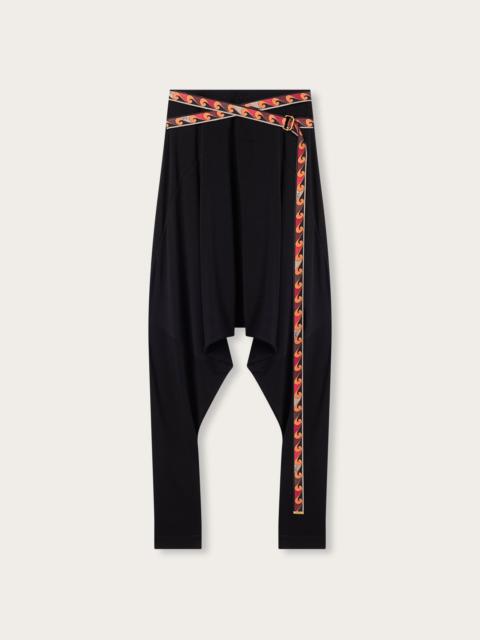 PUCCI FLOWING PANTS WITH PRINTED BELT