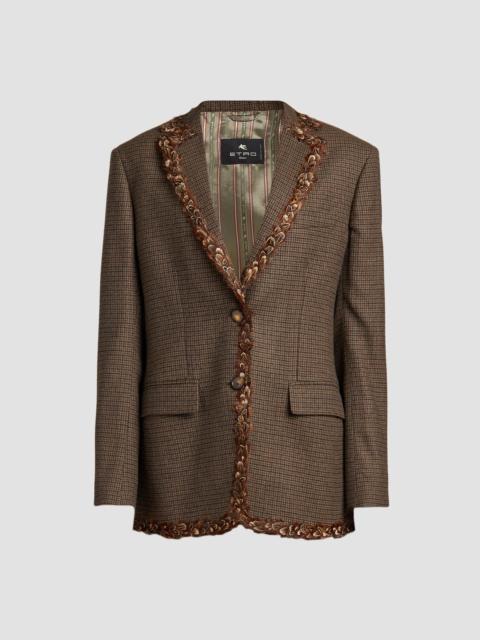Etro Women's Feather-Trimmed Wool Blazer - Multi