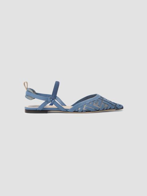 FENDI Women's Colibrì Lite FF Mesh Slingback Flats - Deep Mirto