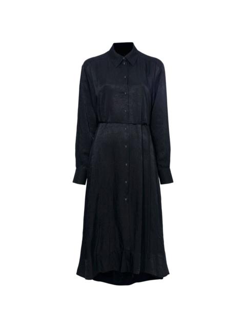 crease-effect long-sleeve shirt dress