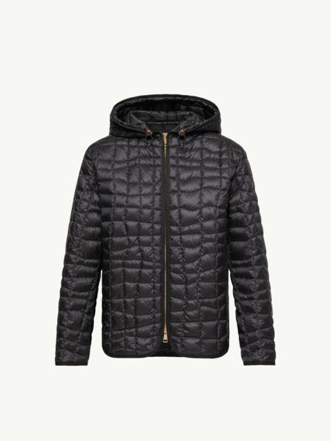 Eglantier Hooded Geometric-Quilted Short Down Jacket