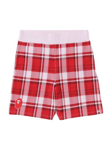 BAPE Check Gift Sweatshorts 'Red'