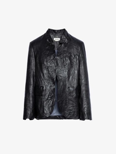 Zadig & Voltaire Verys Crinkled Leather Blazer