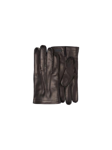 Leather and cashmere gloves