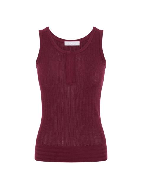 GABRIELA HEARST Alethe Knit Tank Top in Bordeaux Cashmere Silk