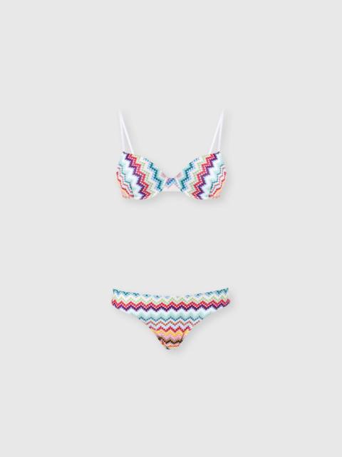 Missoni Balcony bikini in lamé viscose with zigzag pixel-effect pattern