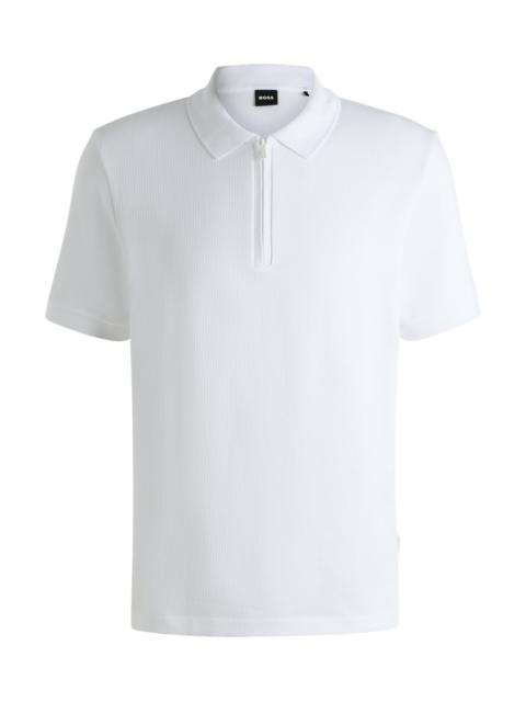 BOSS POLO SHIRT WITH SEERSUCKER STRUCTURE