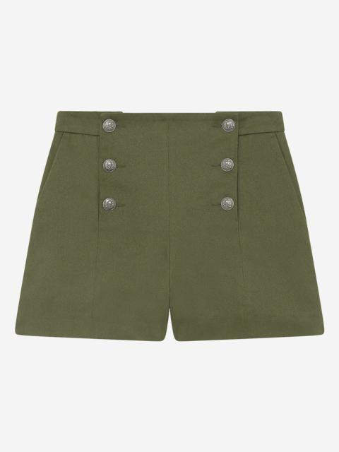 The Kooples KHAKI DOUBLE-BREASTED STRAIGHT SHORTS