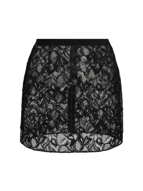 KIKI DE MONTPARNASSE Women's Sophie Stretch Lace Skirt - Black
