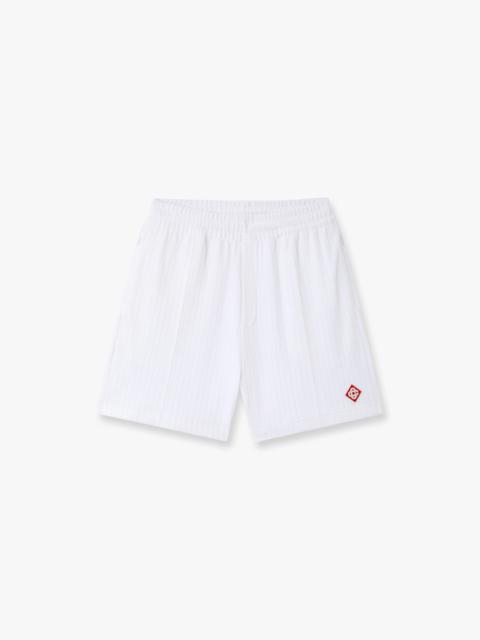 CASABLANCA White Striped Velour Shorts | Casablanca Paris