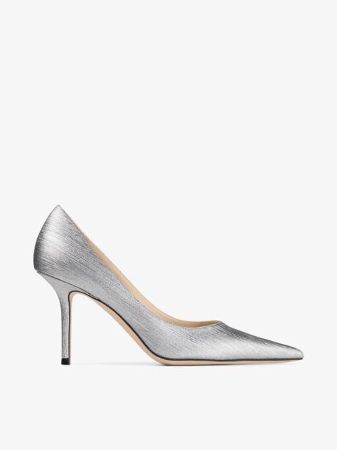 JIMMY CHOO Love 85 Platinum Glitter Fabric Pumps