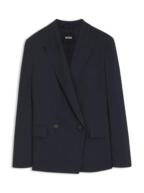 BOSS REGULAR-FIT BLAZER IN PINSTRIPE STRETCH CREPE