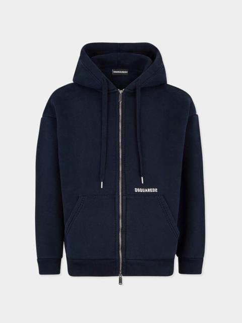DSQUARED2 DSQUARED2 LOGO BOYFRIEND FIT ZIPPED HOODIE