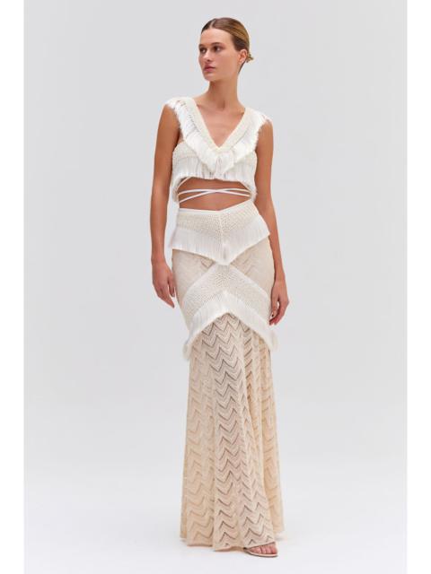 PatBO Fringe Trim Maxi Skirt