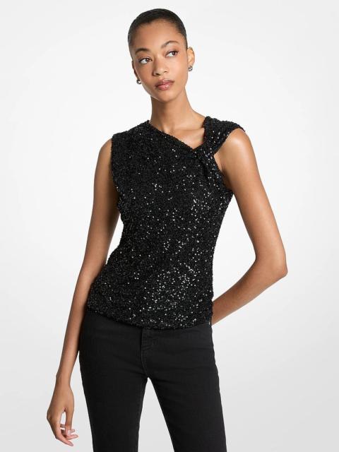 MICHAEL KORS Embellished Stretch Knit Top