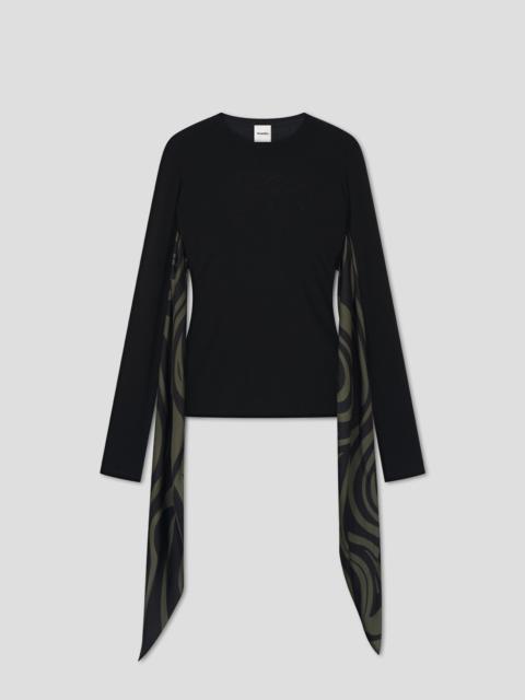 Nanushka Mesh Jersey And Twill Silk Long-Sleeved Top