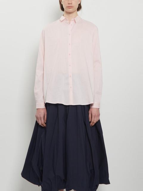 apuntob Pinstripe Cotton Silk Mini Collar Shirt
