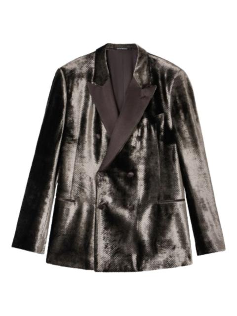 EMPORIO ARMANI double-breasted herringbone jacket