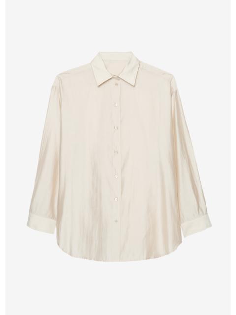 The Frankie Shop Ola Semi-Sheer Button Up Shirt - Ivory