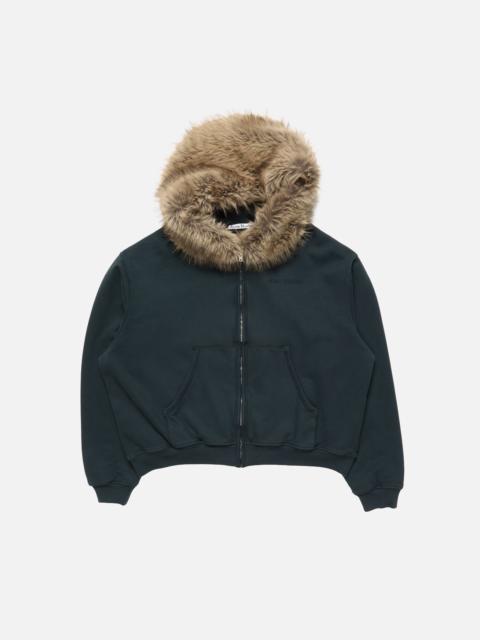 Acne Studios Sweater with faux fur hood - Dark navy