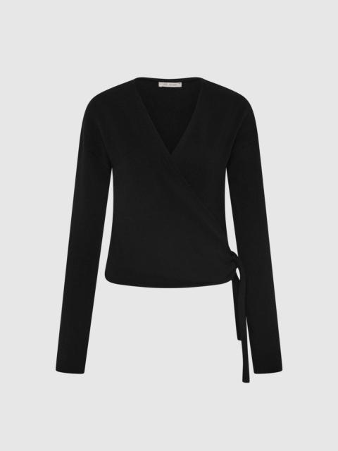 ST. AGNI Cashmere Wrap Cardigan - Black