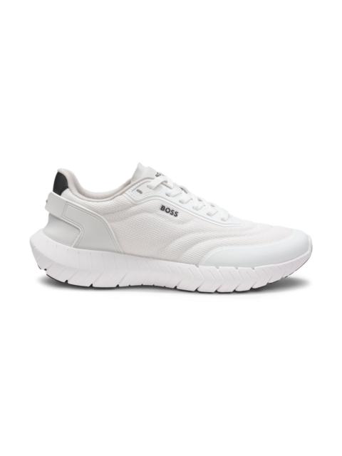 BOSS RUNNING SNEAKERS WITH LEATHER TRIMS