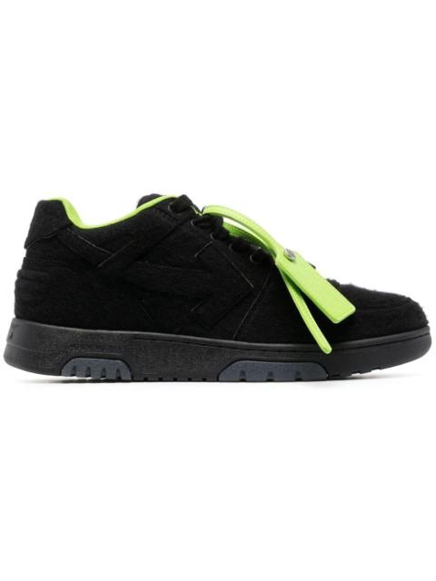 Off-White OFF-WHITE Out Of Office "OOO" Low Tops Black Green Wool