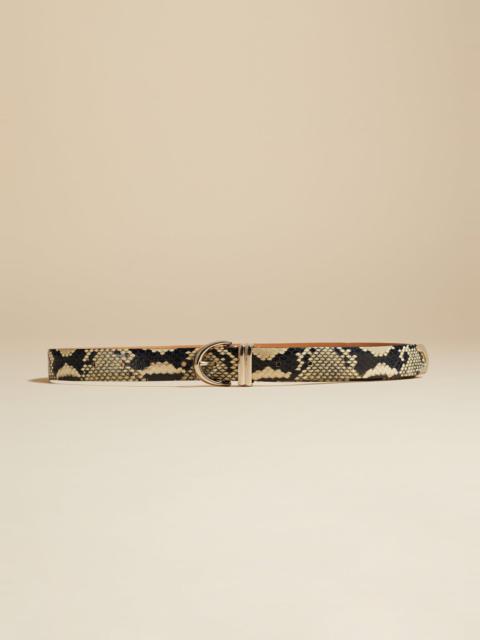 KHAITE The Bambi Belt in Python-Embossed Leather with Silver