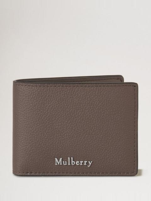 Mulberry Farringdon Compact Bifold Wallet Taupe Brown Small Pebble Grain