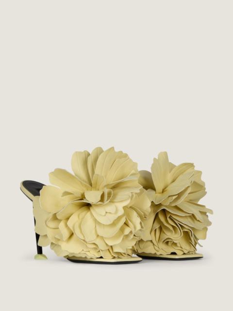 Givenchy BOUDOIR HEELED MULES IN LEATHER WITH ROSE PETALS