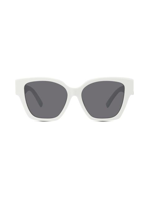 4G 56mm Square Sunglasses in Ivory /Smoke Mirror