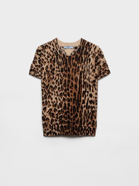 Prada Short-sleeved printed cashmere sweater