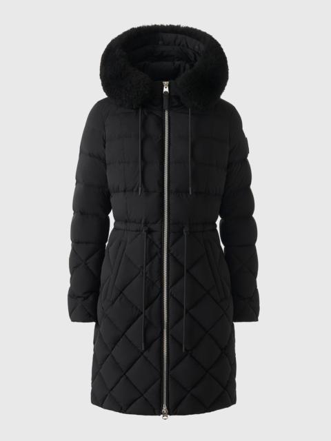 MACKAGE XENA-SHZ Diamond Quilted Down Coat With Fur Hood