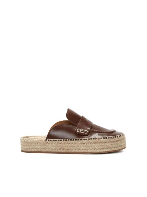 penny-slot leather loafer mules