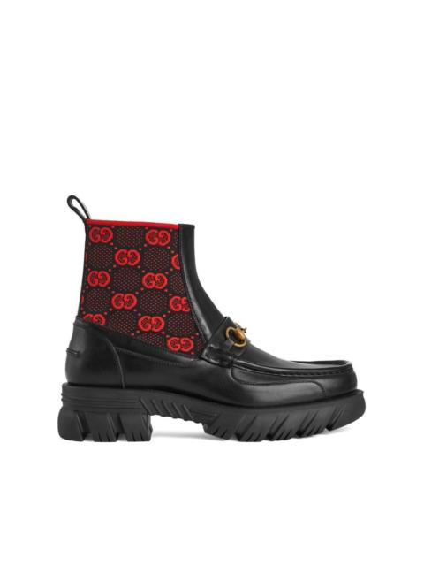 GUCCI GG jersey Horsebit ankle boots
