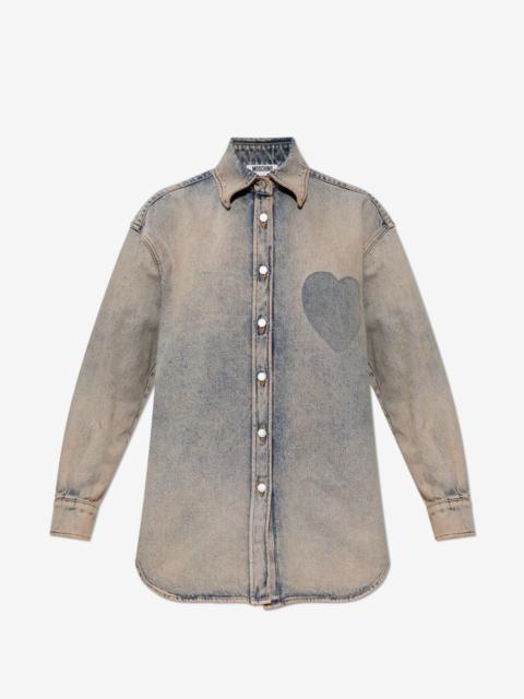 Moschino heart-detail denim shirt