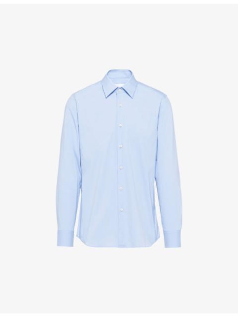 Prada Collared slim-fit cotton-blend shirt