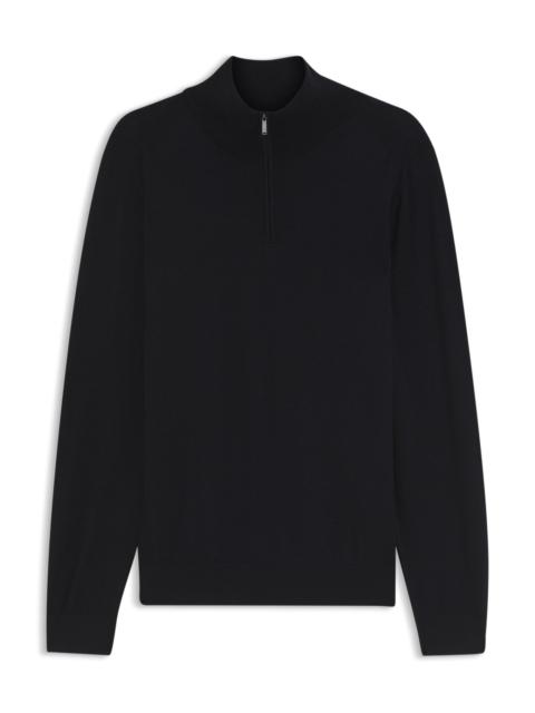 BOSS ZIPPER NECK SWEATER IN WOOL, SILK AND CASHMERE