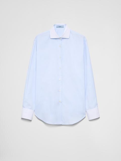 Prada Embroidered Oxford cotton and poplin shirt