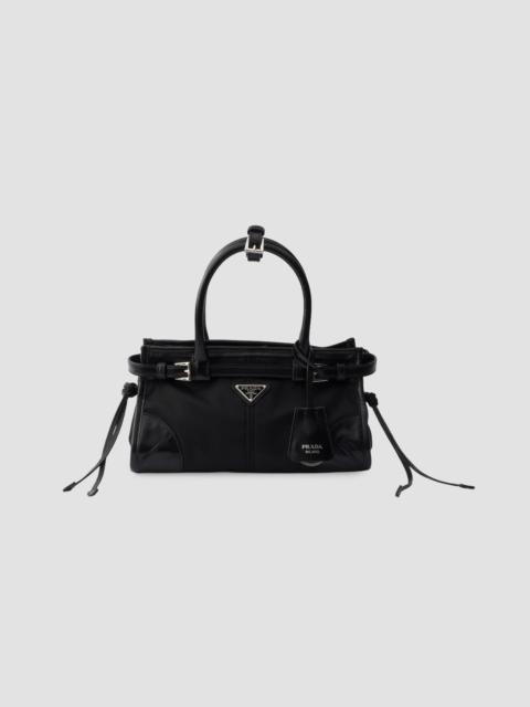 Prada Women's Bonnie Small Re-Nylon and Leather Top Handle Bag - Black
