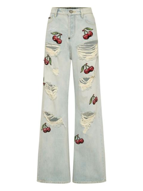 PHILIPP PLEIN Cherries Destroyed jeans