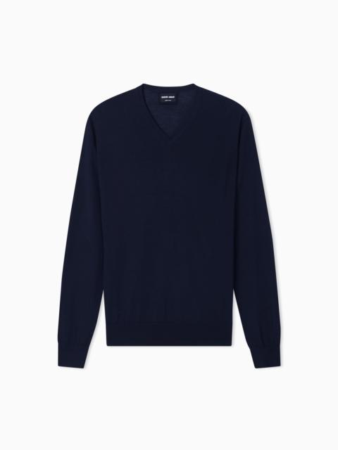 GIORGIO ARMANI Pure virgin wool, crew-neck jumper