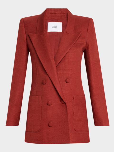 ADAM LIPPES Riva Double-Breasted Stretch Canvas Jacket