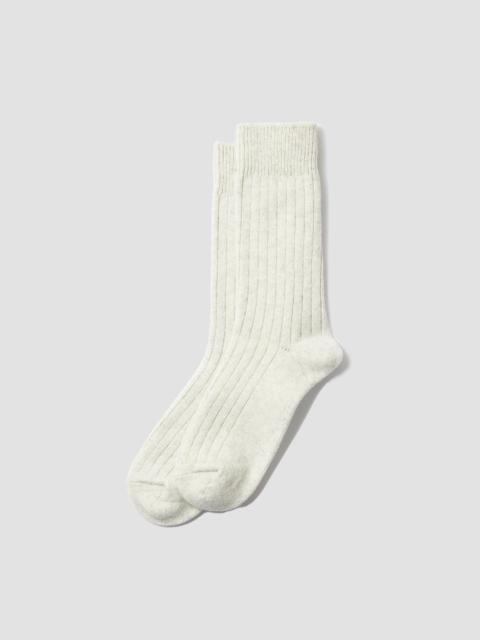 Nigel Cabourn Rototo Cotton Wool Ribbed Crew Sock in Ash Grey