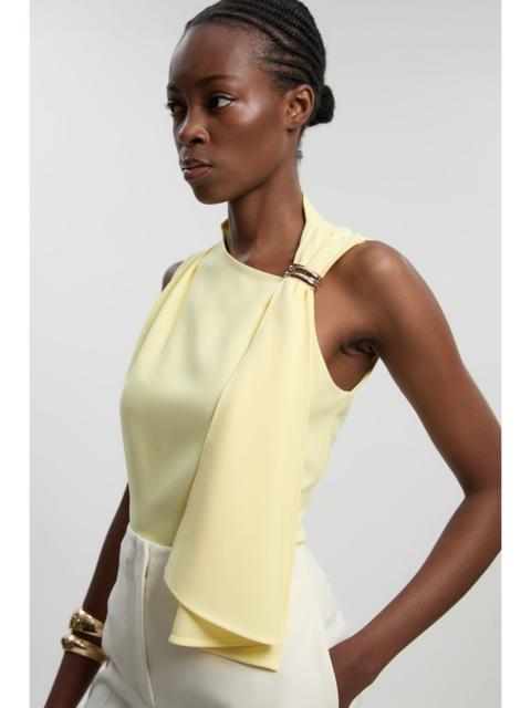 KAREN MILLEN Polished Tailored Trim Detail Drape Top