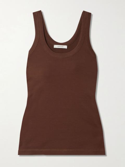 Lemaire Ribbed cotton tank top Brown