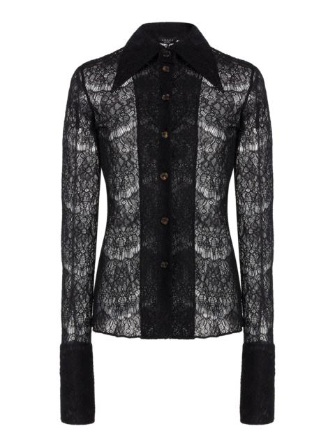 A.W.A.K.E. MODE FITTED LACE SHIRT BLACK